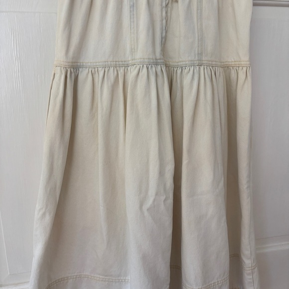 Ulla‎ Johnson Ames Denim Dress Whitewash Corset Empire Waist Puff Sleeve Size 4 - Picture 9 of 16